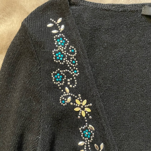 Black Tie Front Cardigan Sweater - Picture 3 of 6